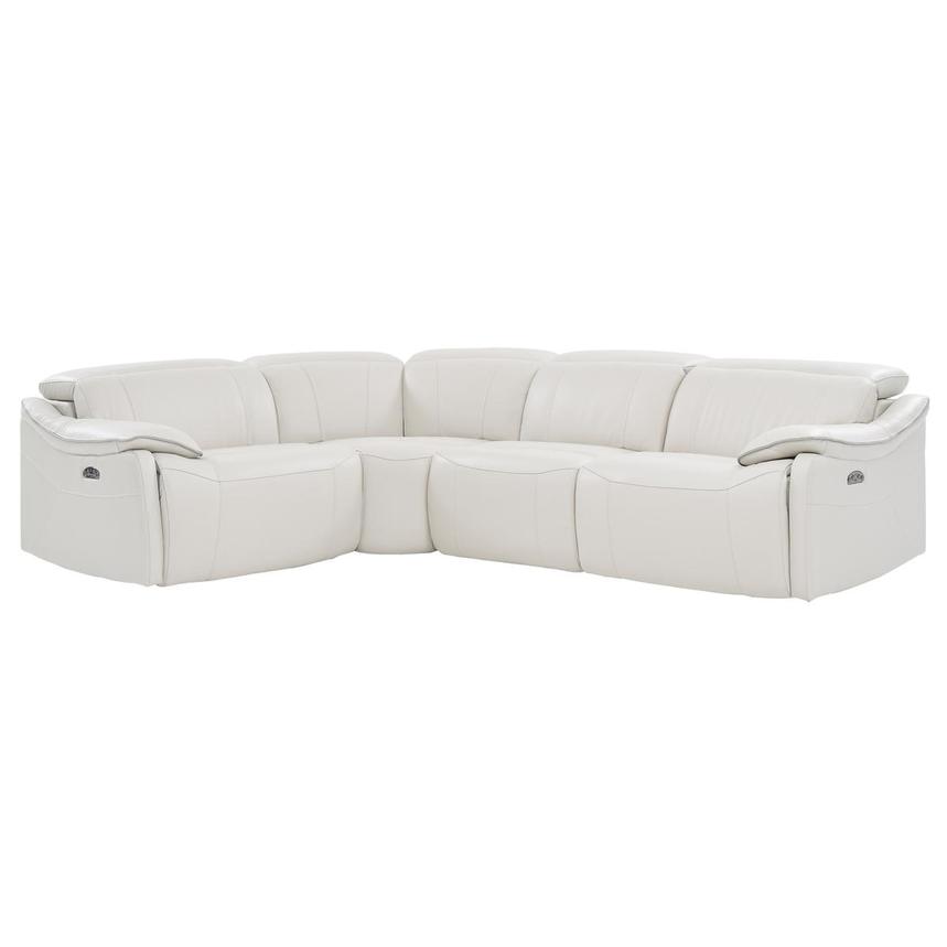 Austin Light Gray Leather Power Reclining Sectional with 4PCS/2PWR  main image, 1 of 8 images.