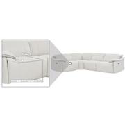 Austin Light Gray Leather Power Reclining Sectional with 4PCS/2PWR  alternate image, 8 of 9 images.
