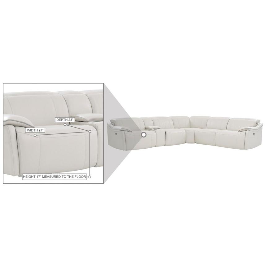 Austin Light Gray Leather Power Reclining Sectional with 6PCS/3PWR alternate image, 10 of 11 images.