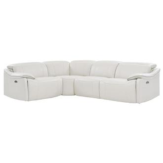 Austin Light Gray Leather Power Reclining Sofa | El Dorado Furniture