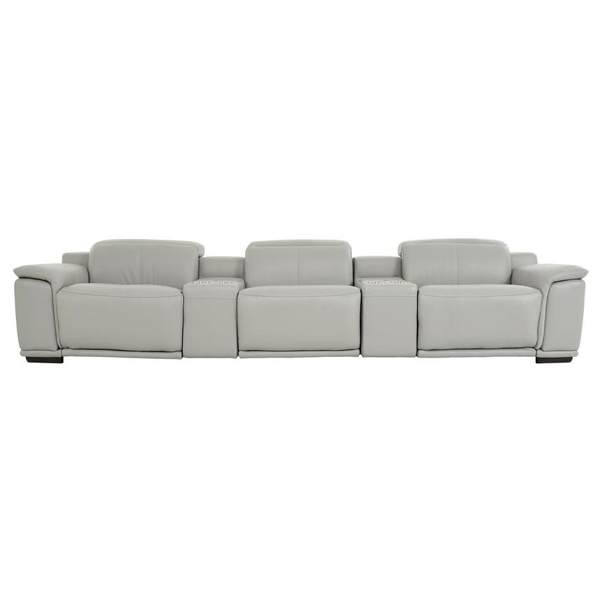 Davis 2.0 Light Gray Home Theater Leather Seating with 5PCS/2PWR  main image, 1 of 11 images.