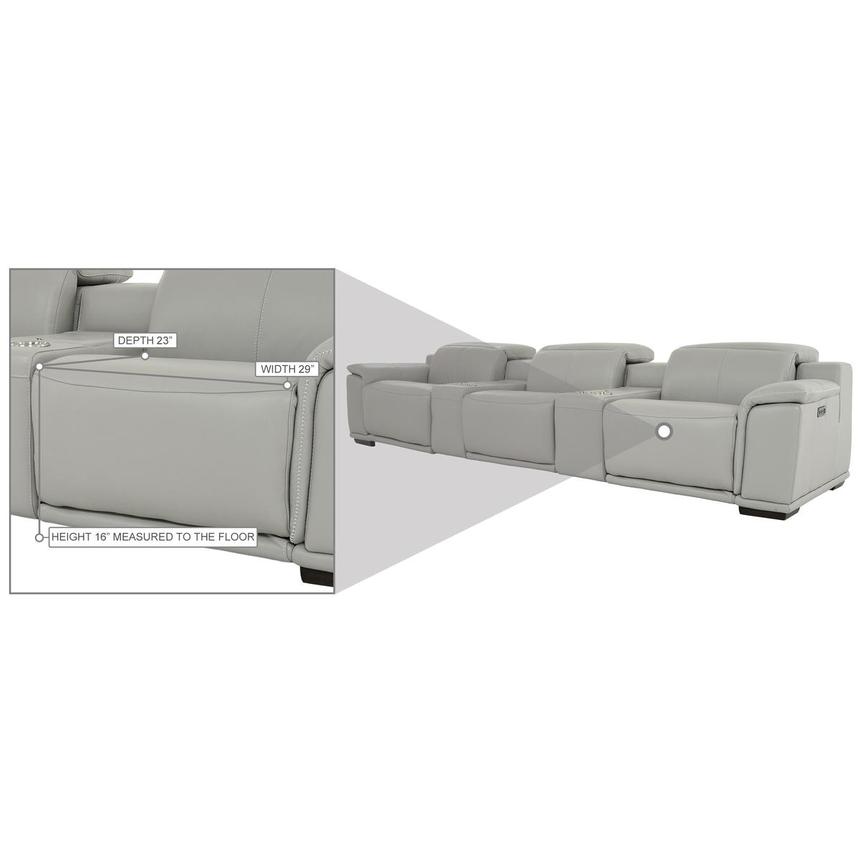 Davis 2.0 Light Gray Home Theater Leather Seating with 5PCS/2PWR  alternate image, 11 of 11 images.