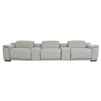 Davis 2.0 Light Gray Home Theater Leather Seating with 5PCS/3PWR