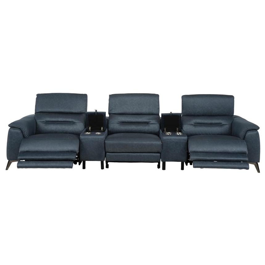Claribel II Blue Home Theater Seating with 5PCS/2PWR  alternate image, 2 of 11 images.