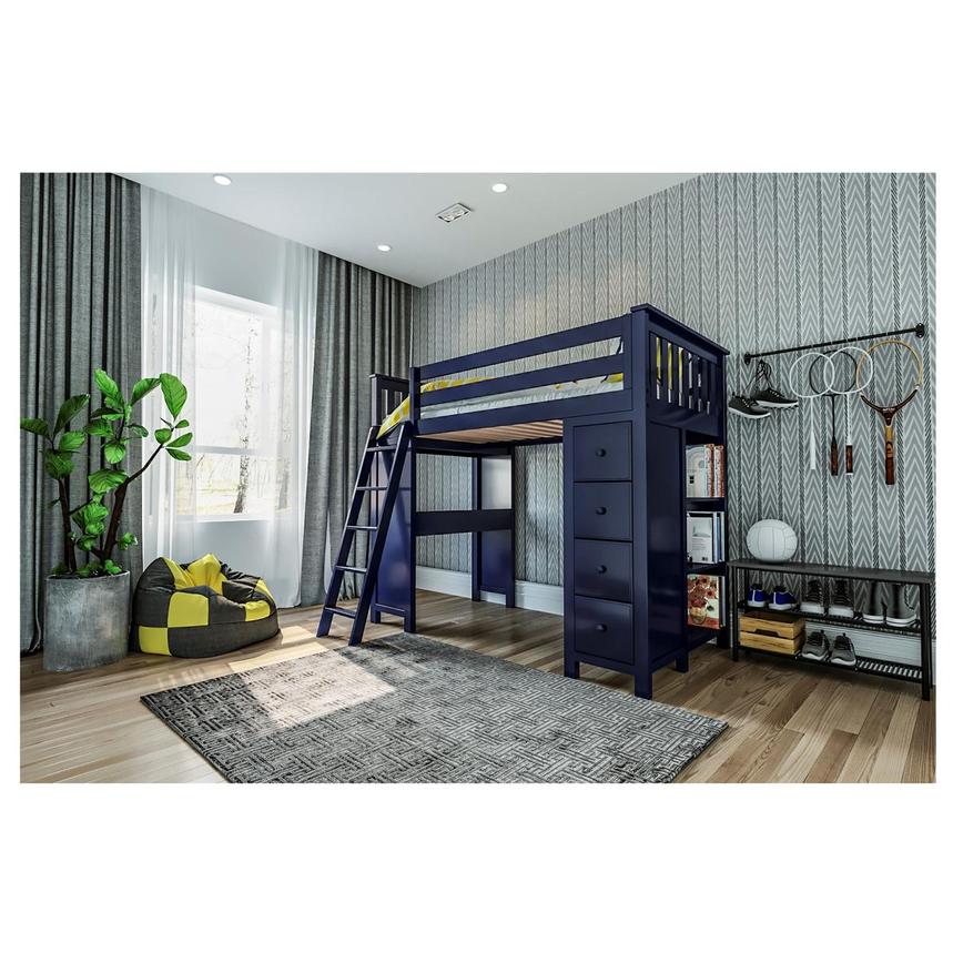 Haus Blue Twin Loft Bed w/Desk & Chest El Dorado Furniture