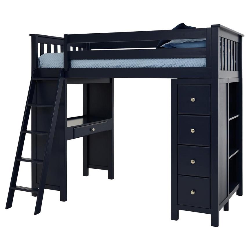 Haus Blue Twin Loft Bed W Desk Chest, Twin Loft Bed With Drawers And Desk