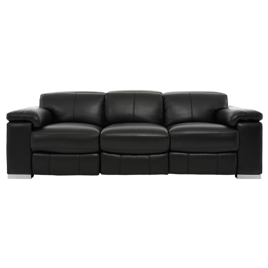 Charlie Black Leather Power Reclining Sofa  main image, 1 of 12 images.