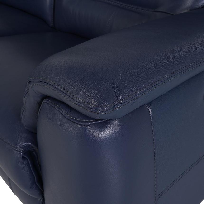 Anabel Blue Leather Power Reclining Sectional with 6PCS/3PWR  alternate image, 9 of 14 images.