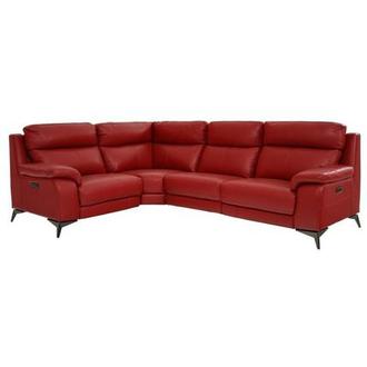 Barry Red Leather Power Reclining Sectional