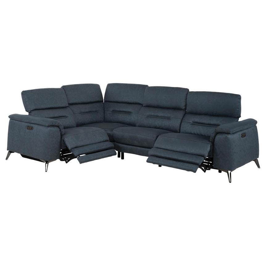 Claribel II Blue Power Reclining Sectional with 4PCS/2PWR  alternate image, 2 of 9 images.