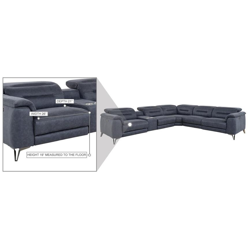 Claribel II Blue Power Reclining Sectional with 6PCS/3PWR  alternate image, 11 of 12 images.