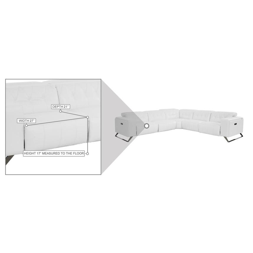 Anchi White Leather Power Reclining Sectional with 5PCS/3PWR alternate image, 11 of 11 images.