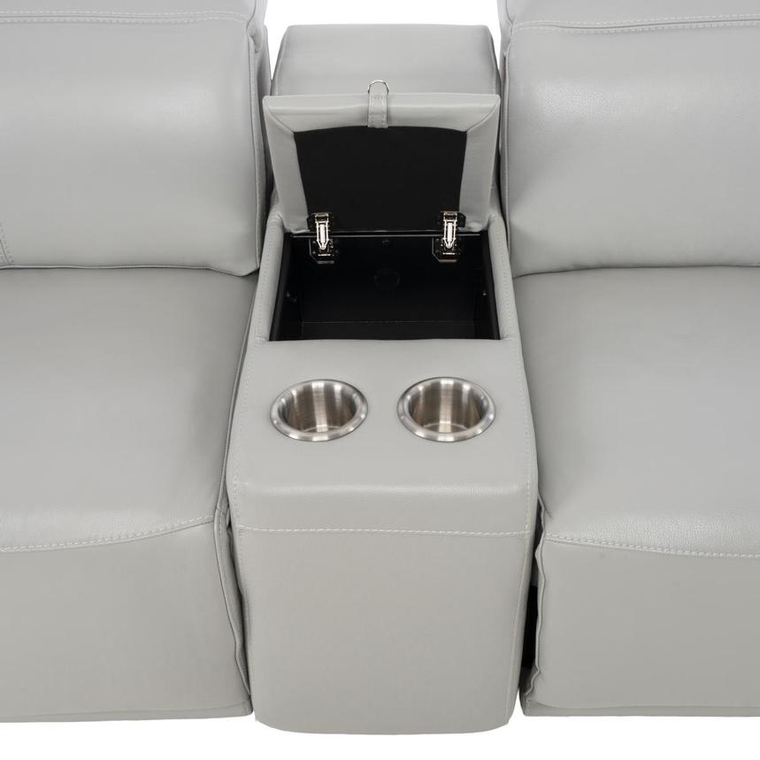 Davis 2.0 Silver Leather Power Reclining Sectional with 6PCS/2PWR alternate image, 5 of 12 images.