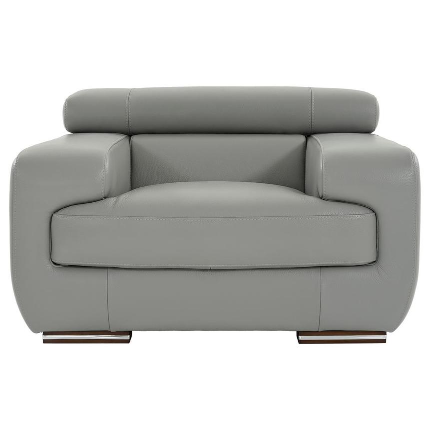 Grace Light Gray Leather Chair  main image, 1 of 10 images.