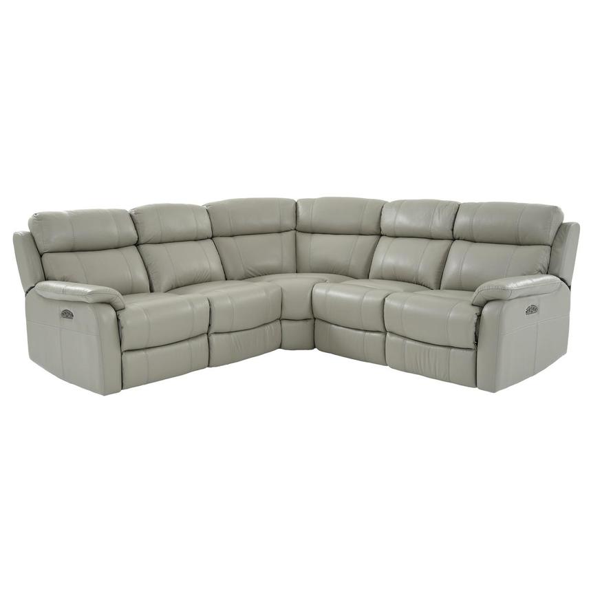 Ronald 2.0 Gray Leather Power Reclining Sectional with 5PCS/3PWR  main image, 1 of 8 images.