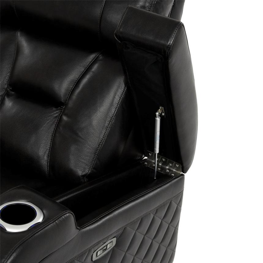 Gio Black Leather Power Reclining Sofa w/Console alternate image, 10 of 15 images.