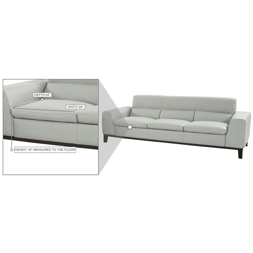 Milani Gray Leather Sofa  alternate image, 7 of 8 images.