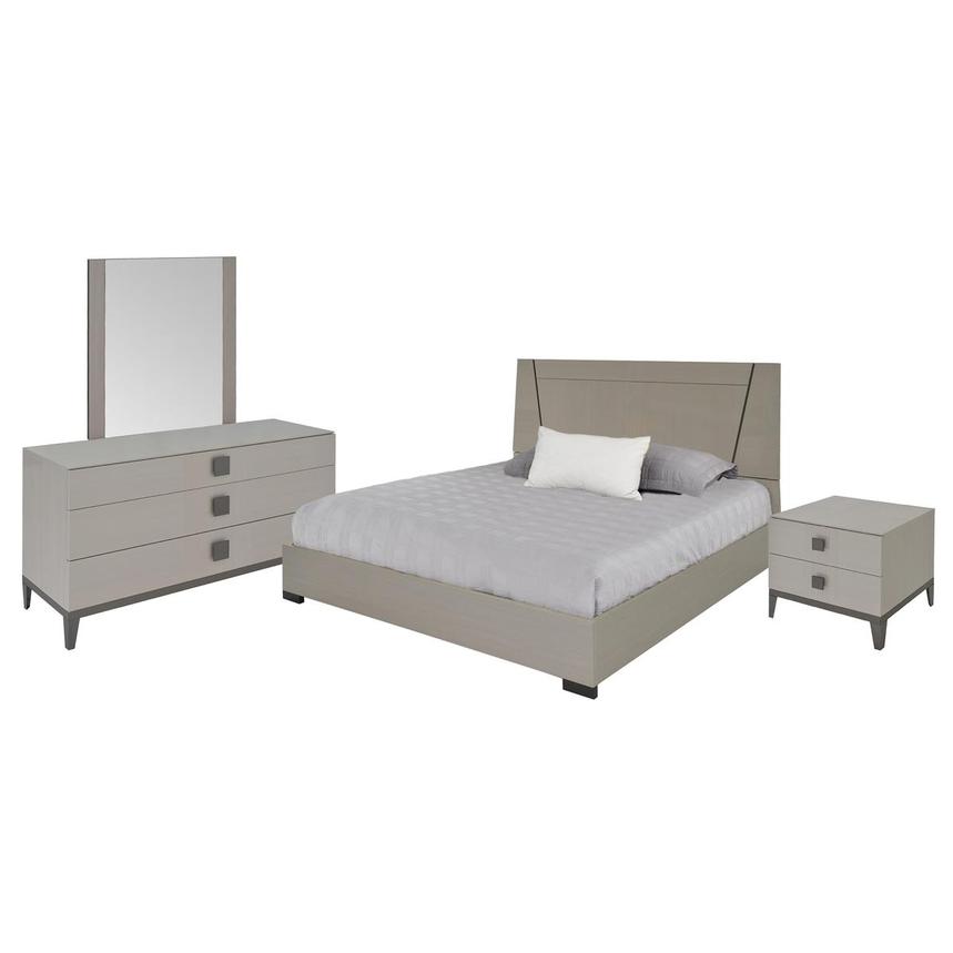 Mont Blanc Gray 4-Piece Queen Bedroom Set  main image, 1 of 5 images.