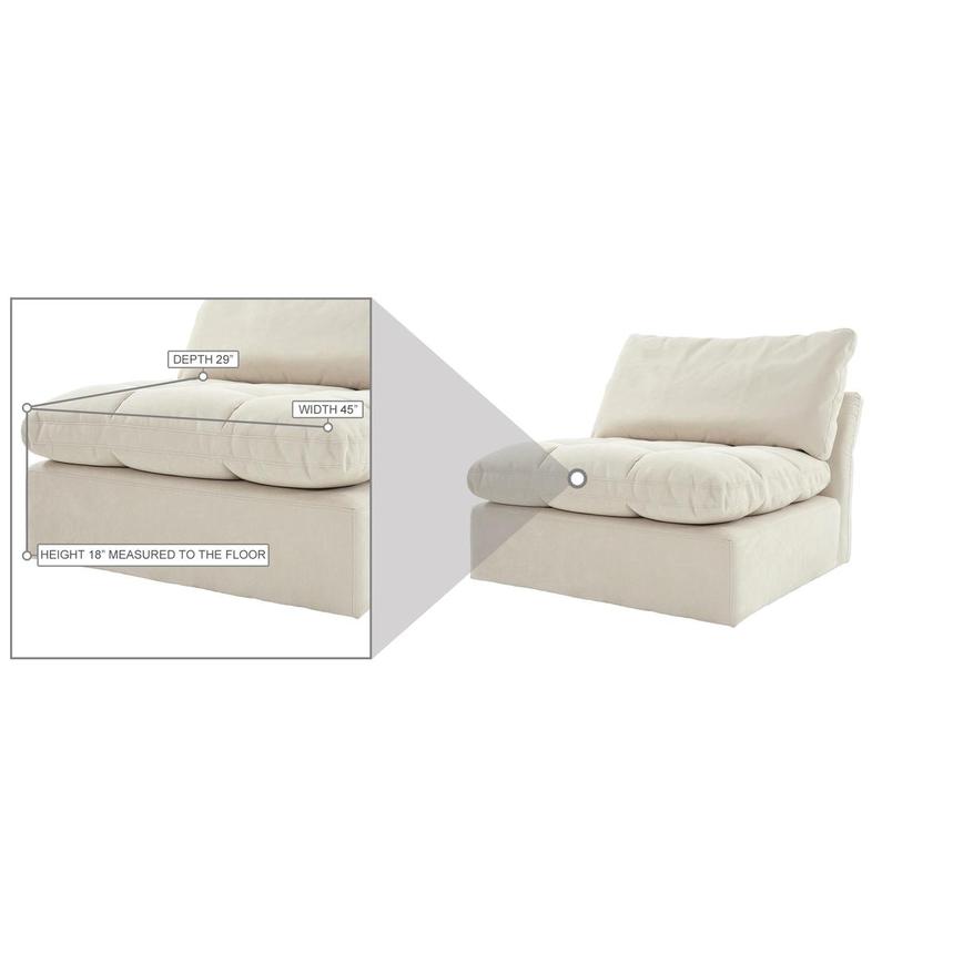 Francine Cream Armless Chair alternate image, 5 of 6 images.