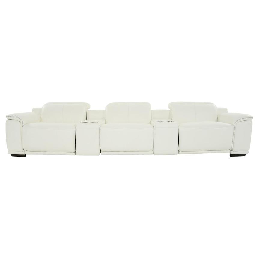 Davis 2.0 White Home Theater Leather Seating with 5PCS/2PWR  main image, 1 of 12 images.