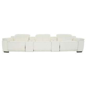 Davis 2.0 White Home Theater Leather Seating with 5PCS/3PWR