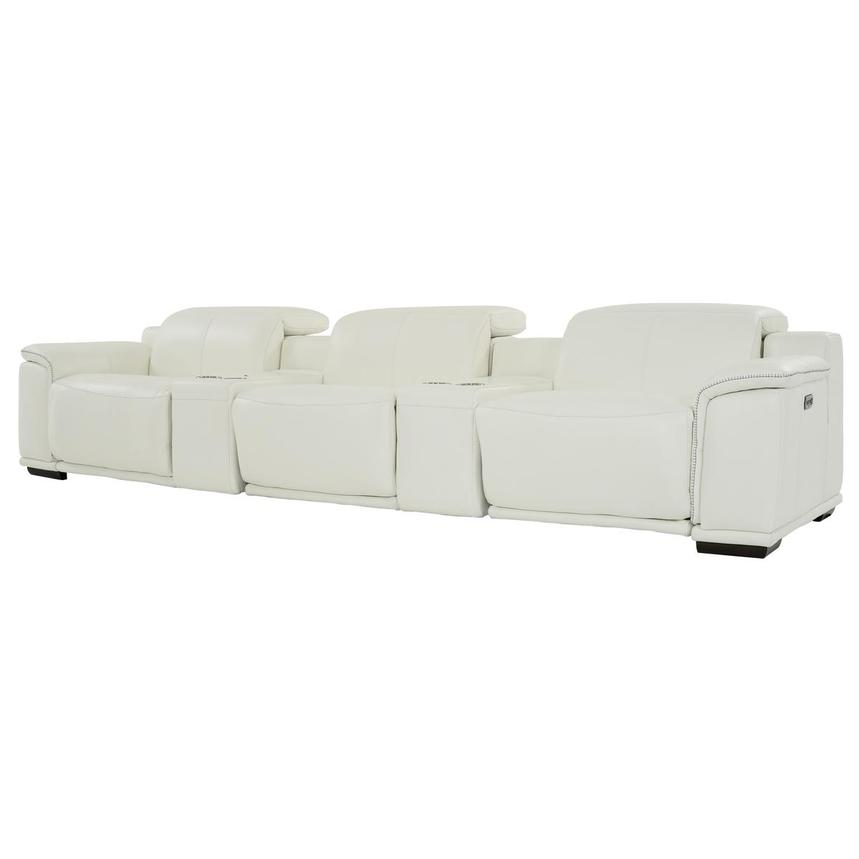Davis 2.0 White Home Theater Leather Seating with 5PCS/3PWR  alternate image, 2 of 12 images.