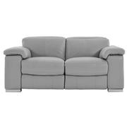 Charlie Light Gray Leather Power Reclining Loveseat  main image, 1 of 12 images.
