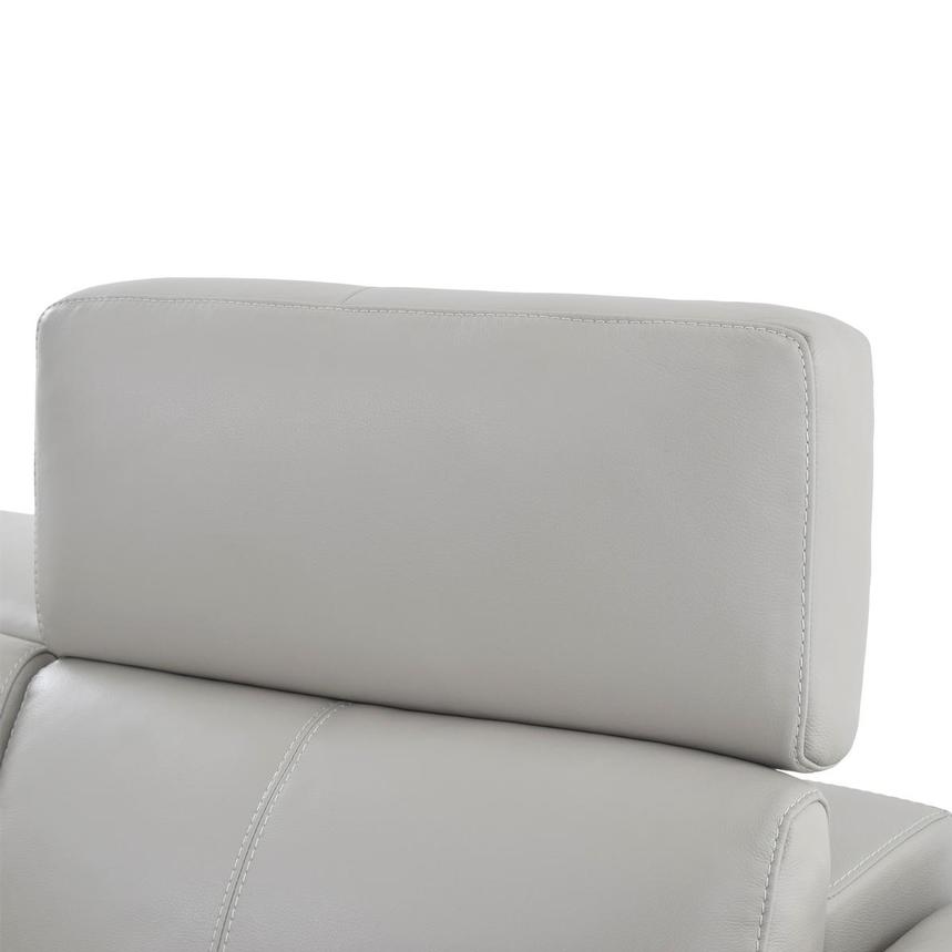 Charlie Light Gray Leather Power Reclining Loveseat  alternate image, 6 of 11 images.