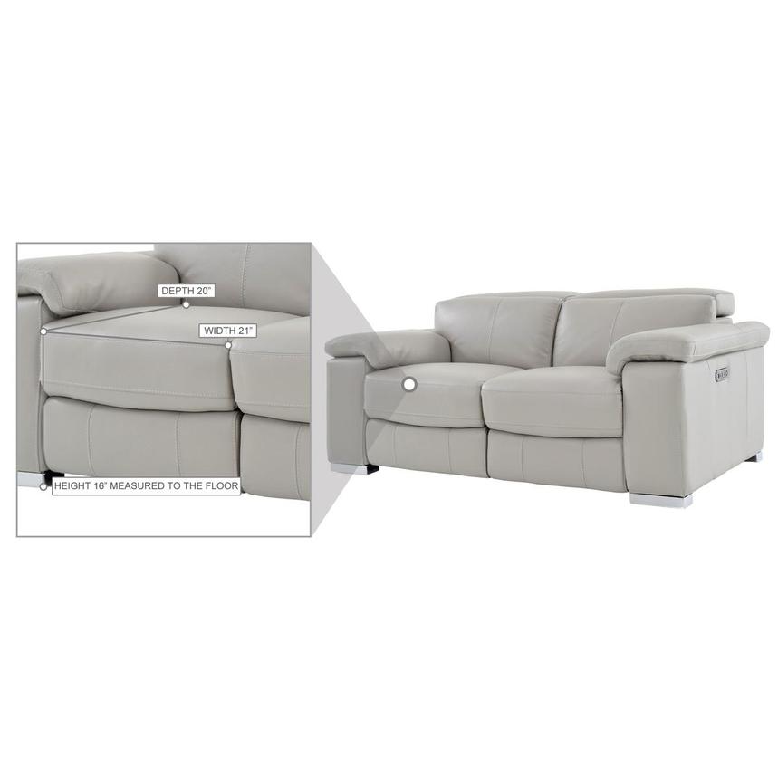 Charlie Light Gray Leather Power Reclining Loveseat  alternate image, 11 of 11 images.