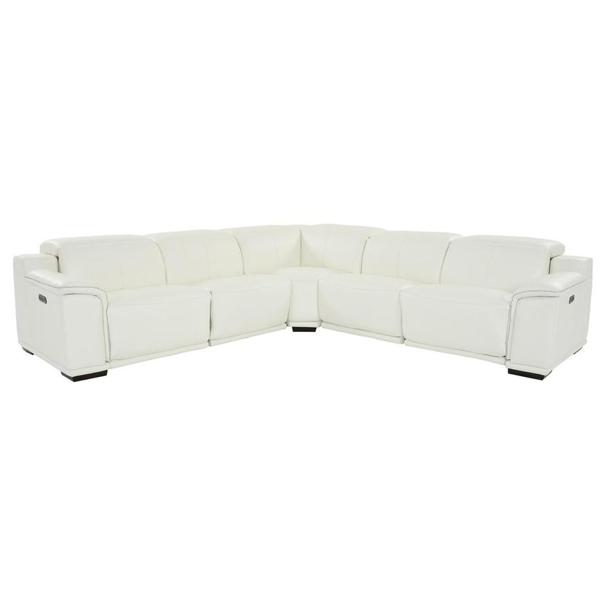Davis 2.0 White Leather Power Reclining Sectional with 5PCS/3PWR  main image, 1 of 10 images.