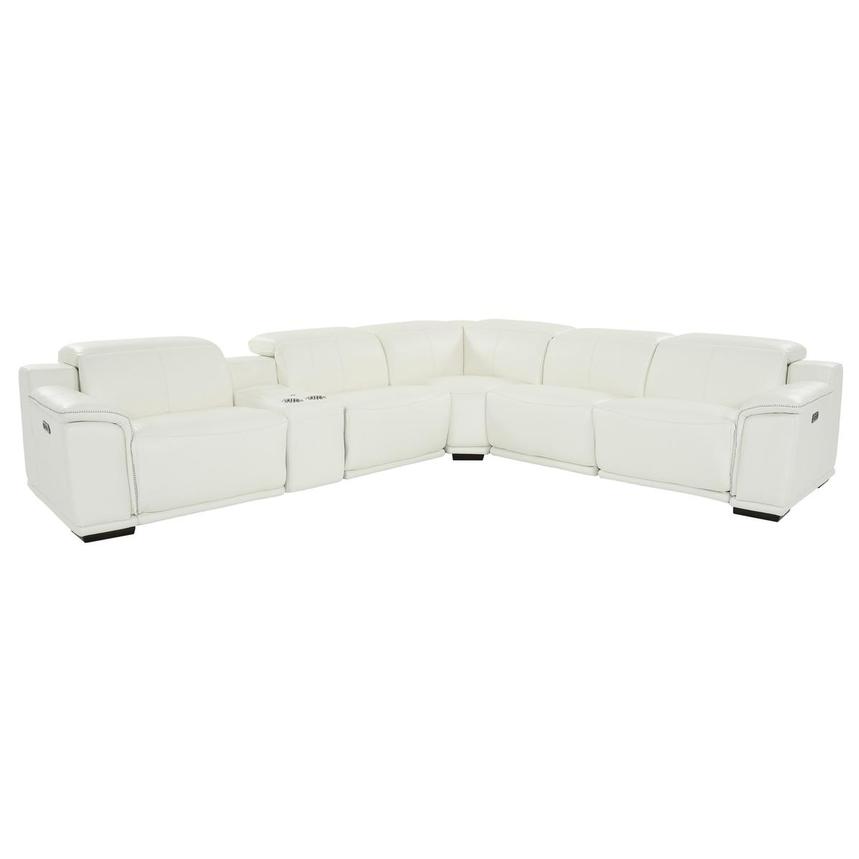 Davis 2.0 White Leather Power Reclining Sectional with 6PCS/2PWR  main image, 1 of 11 images.