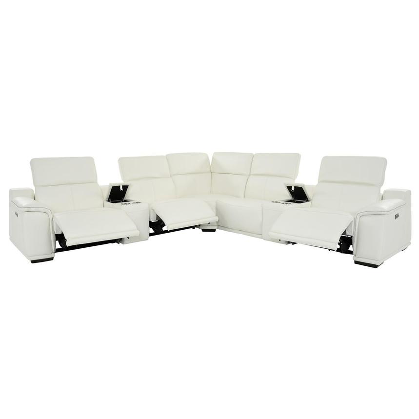 Davis 2.0 White Leather Power Reclining Sectional with 7PCS/3PWR  alternate image, 2 of 11 images.