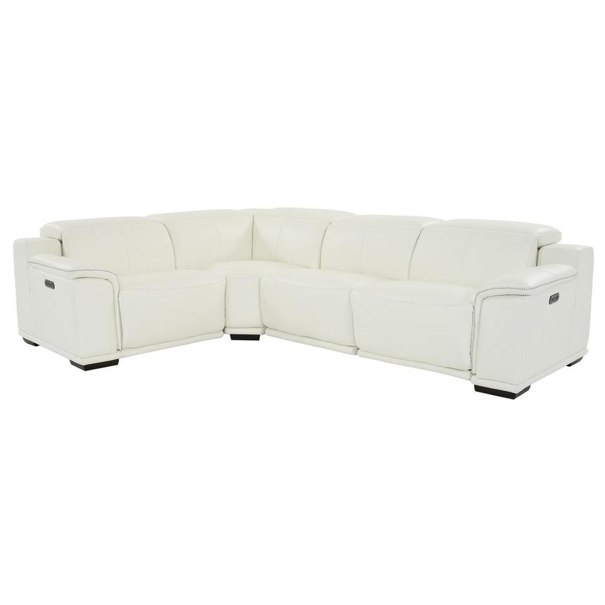 Davis 2.0 White Leather Power Reclining Sectional with 4PCS/2PWR  main image, 1 of 10 images.