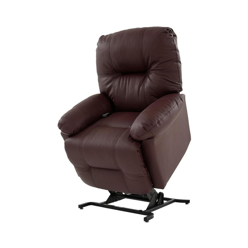 Wynette Burgundy Leather Power Lift Recliner | El Dorado Furniture