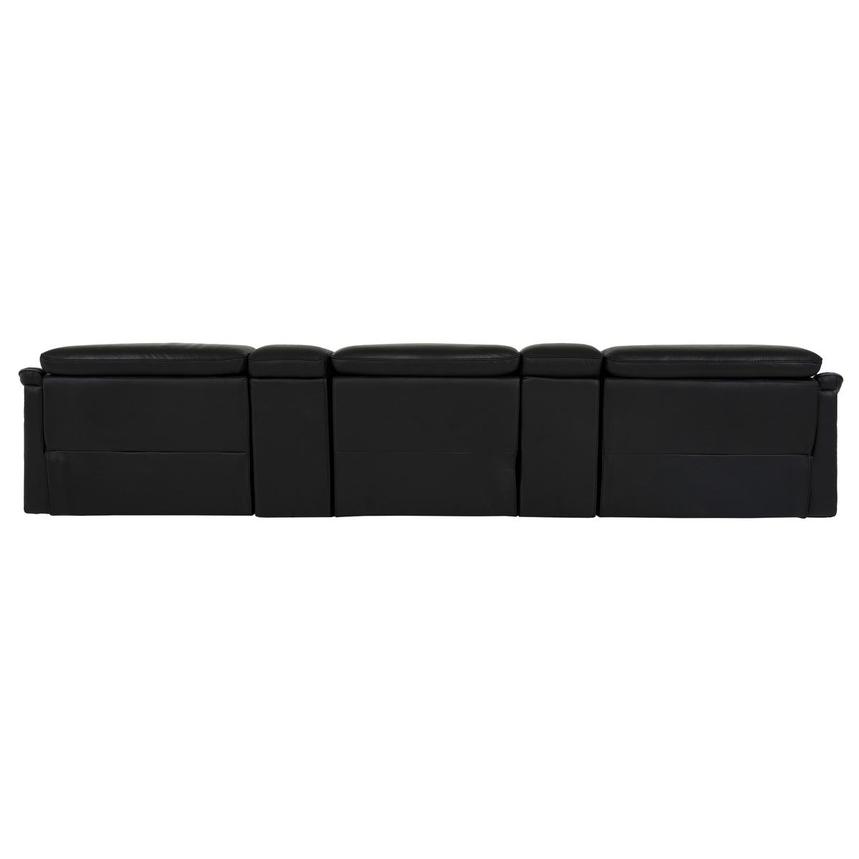 Austin Black Home Theater Leather Seating with 5PCS/3PWR  alternate image, 5 of 11 images.