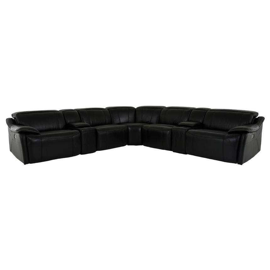 Austin Black Leather Power Reclining Sectional with 7PCS/3PWR  main image, 1 of 10 images.
