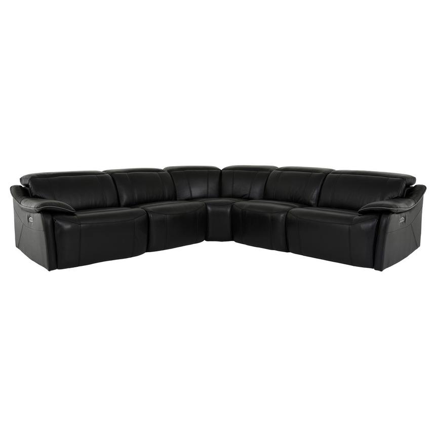 Austin Black Leather Power Reclining Sectional with 5PCS/3PWR  main image, 1 of 8 images.