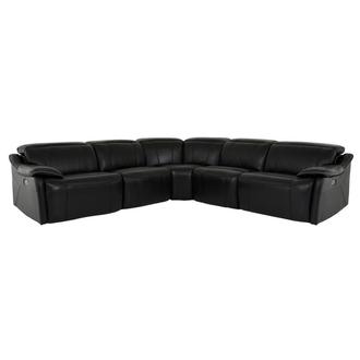 Austin Black Leather Power Reclining Sectional with 5PCS/2PWR