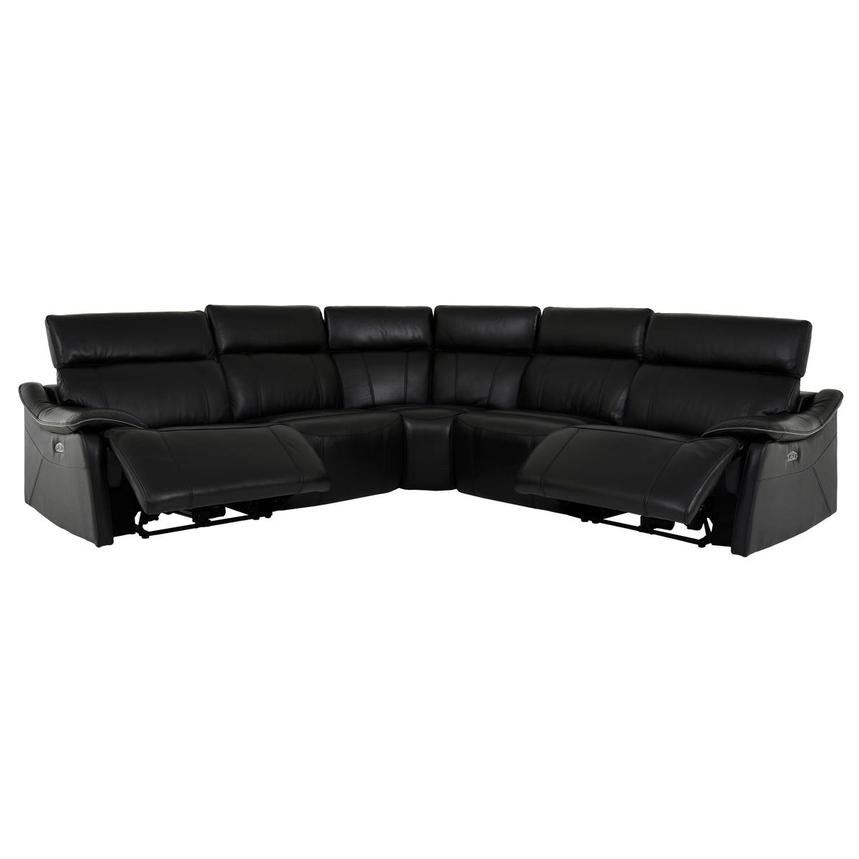 Austin Black Leather Power Reclining Sectional with 5PCS/2PWR  alternate image, 2 of 8 images.