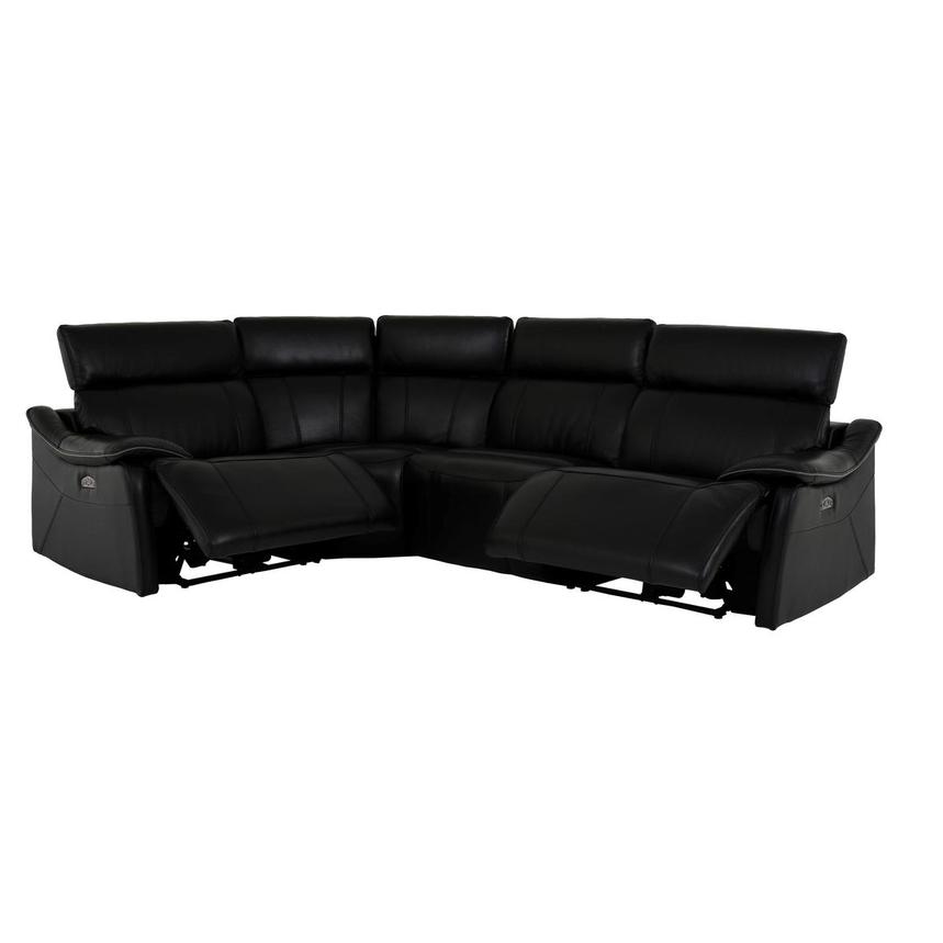 Austin Black Leather Power Reclining Sectional with 4PCS/2PWR  alternate image, 2 of 8 images.