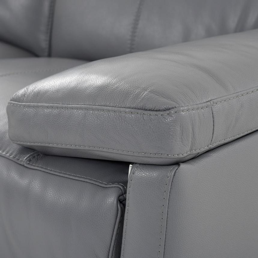 Gabrielle Gray Leather Power Reclining Loveseat  alternate image, 9 of 12 images.