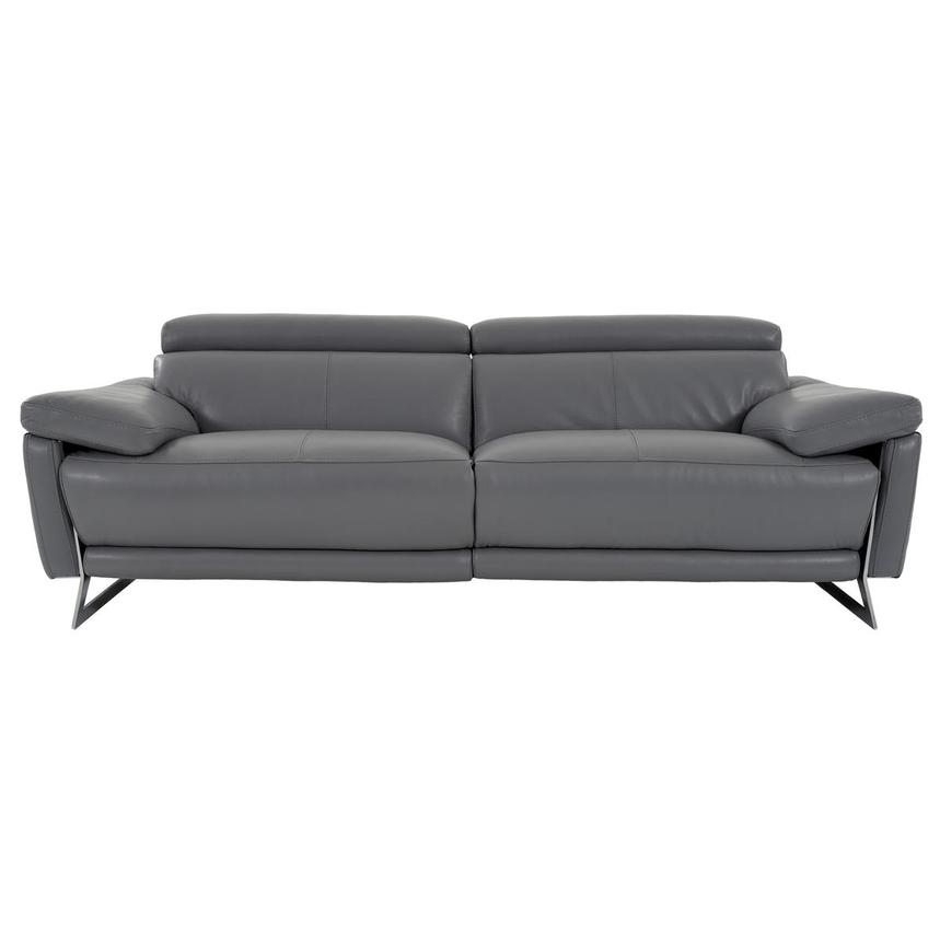 Gabrielle Gray Leather Power Reclining Sofa  main image, 1 of 12 images.