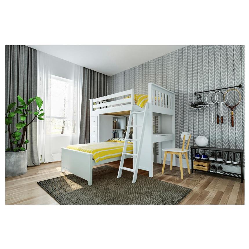 Haus White Twin Over Twin Bunk Bed w/Desk & Chest  alternate image, 2 of 13 images.