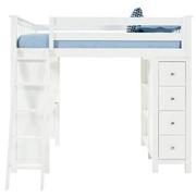 Haus White Twin Loft Bed w/Desk & Chest  main image, 1 of 15 images.