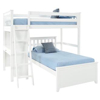 Haus White Twin Over Twin Bunk Bed w/Desk