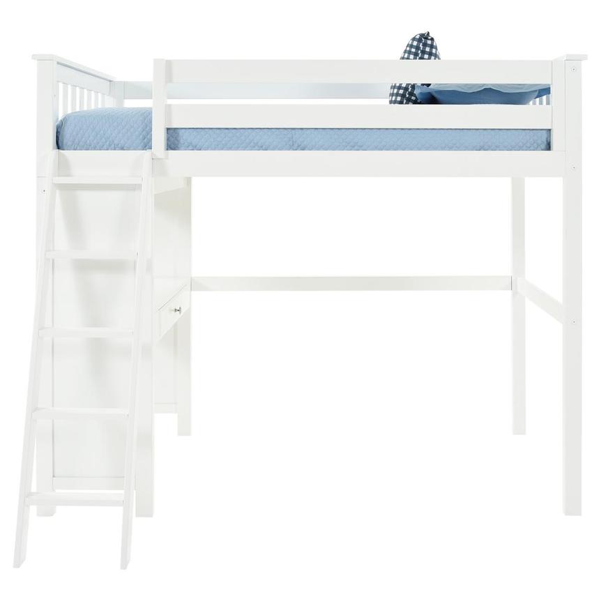 Haus White Twin Loft Bed W Desk El Dorado Furniture