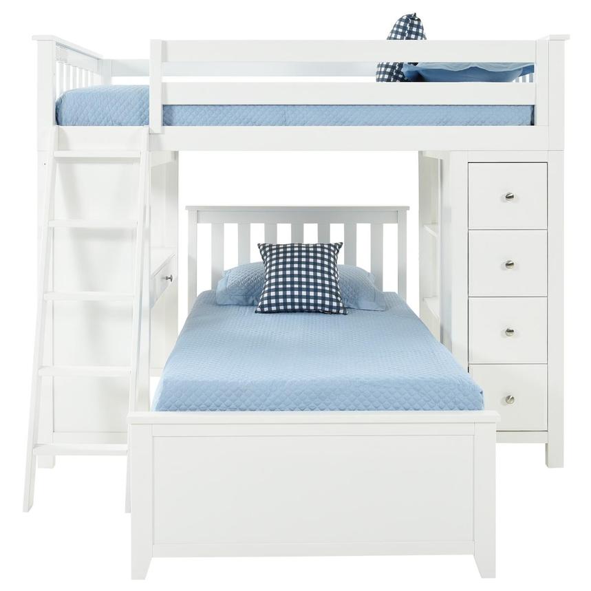 Haus White Twin Over Bunk Bed W, Twin Over Full Bunk Bed With Storage And Desk