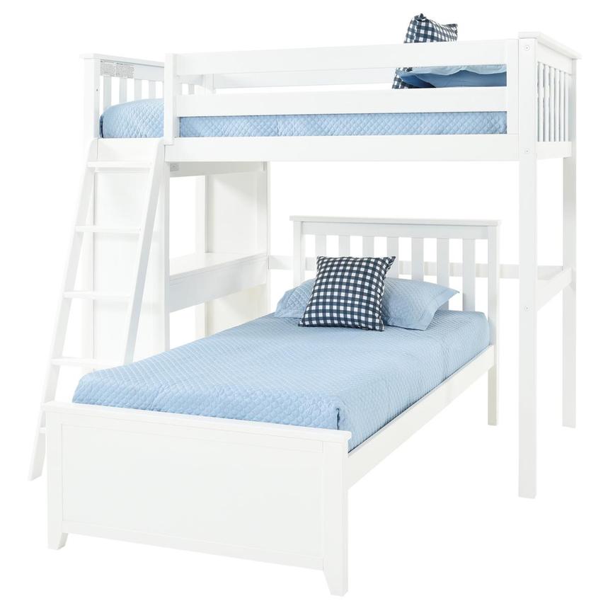 Haus White Twin Over Bunk Bed W, White Bunk Bed With Desk