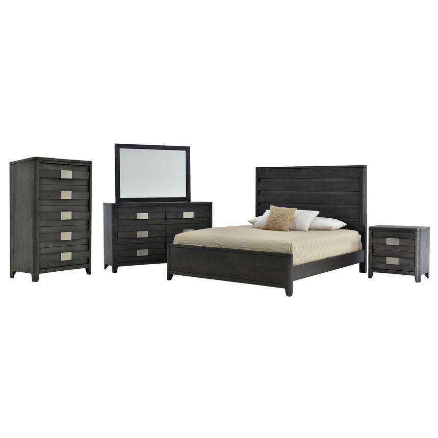 Contour Gray 6Piece Queen Bedroom Set El Dorado Furniture