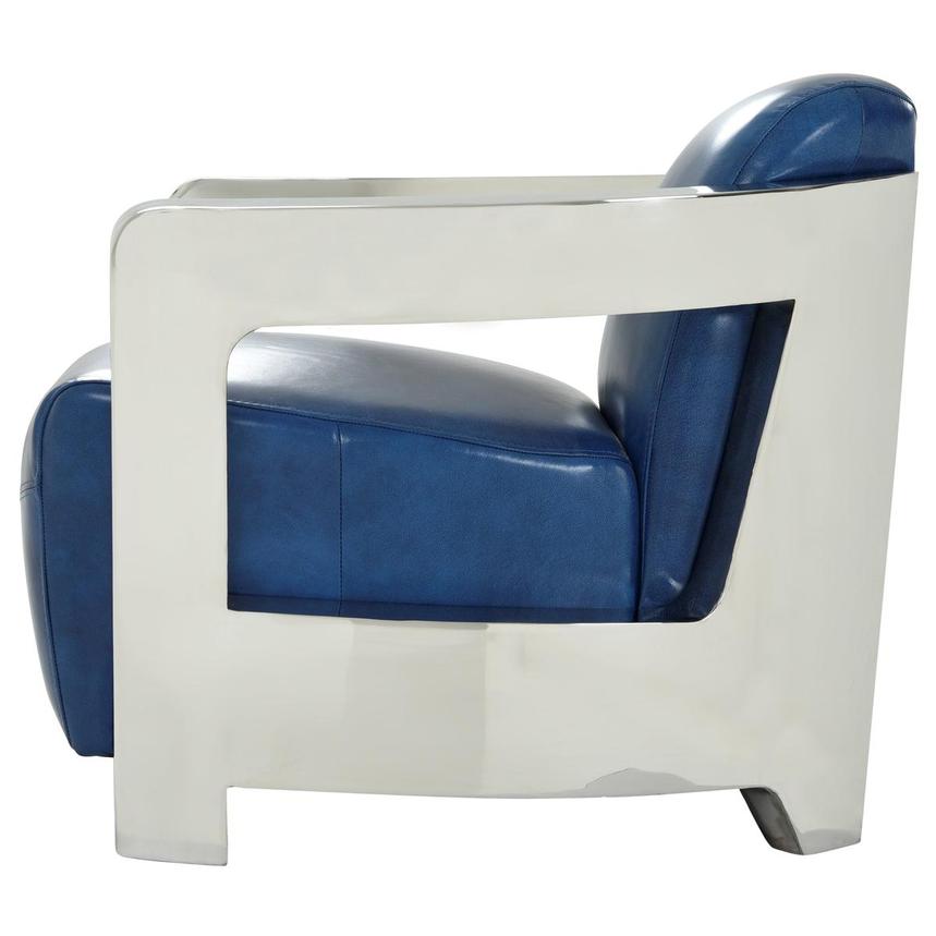 Aviator II Blue Leather Accent Chair  alternate image, 5 of 10 images.